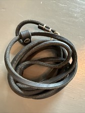 Leather Slip Lead Small Dog Leash 69  x .75  Black Adjustable Walking Show