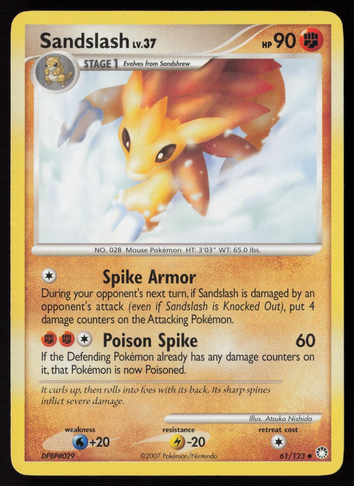 Sandslash 61/123 Uncommon Mysterious Treasures Pokemon Lightly Played