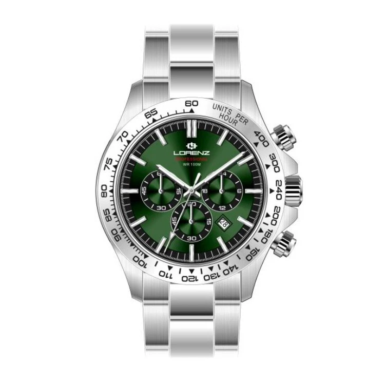 Lorenz Crono Professional – Orologio Uomo Acciaio Verde (26175DD)