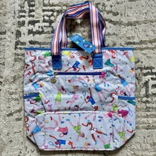 SYDNEY LOVE SPORT 'Court Time' Tennis Tote Bag NEW Women's white blue pink