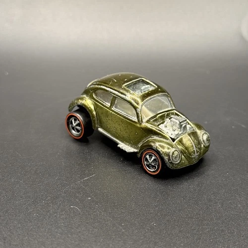 Vintage Hot Wheels Redline Custom Volkswagen Olive US Base - Good Condition