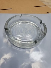 Vintage 5.75” Round Heavy Clear Glass Ashtray Cigar 4 Place,Lars ULRICH, France