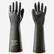 Thxtoms Heavy Duty Chemical Resistant Latex Gloves, Waterproof Rubber Gloves, Pu
