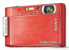 Sony Cyber-shot DSC-T100 Digital Camera 8.1 Megapixel 5x Optical Zoom - Red