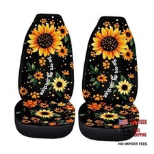 Sunflower Car Accessories Set 2 Pcs Car Seat Cover Full Set Dog Paw Sunflower