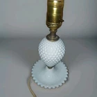 Vintage Hobnail White Milk Glass Lamp Base  Does Not Work
