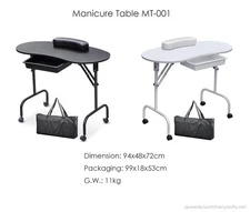 Manicure Table Nail Portable Folding Beautician Desk Workstation with Bag