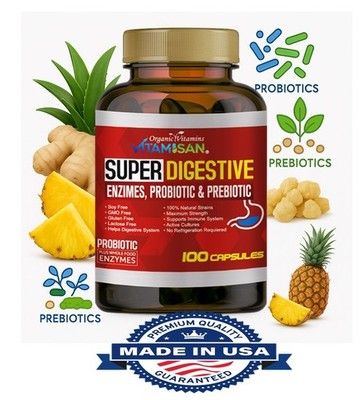 Probiotics 100 Billion CFU Potency Digestive Immune Health 100 Capsules lactobac