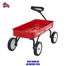"KFFKFF Pull-Along Wagon for Kids, 39-Inch Utility Cart, Holds Up to 176 lbs, Al