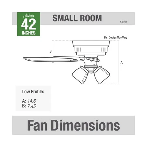 Hunter 42 inch Indoor Ceiling Fan with LED Lights - Bronze Ceiling Fan with P... - Picture 3 of 12