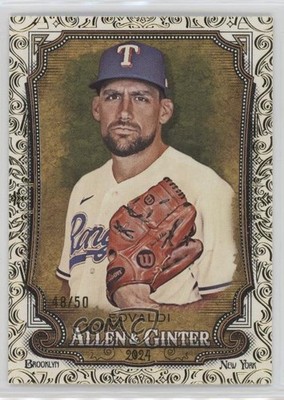 2024 Topps Allen & Ginter Gold Foil Filagree 48/50 Nathan Eovaldi #114 1da