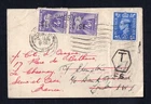 GB Stamps 1950 Domestic Cover; Taxed and Forwarded to France, Postage Due Pair