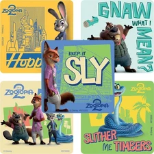 25 (Licensed) Zootopia 2 Stickers, 2.5" x 2.5" each, Party Favors