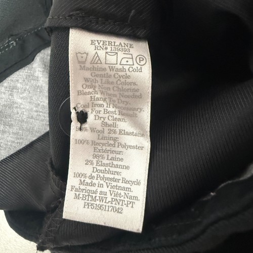 Everlane Herren 28x28 Wollhose dunkelgrau Stretch Slim Pant gesäumt klassisch - Bild 10 von 10