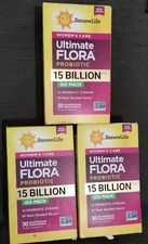(3) Renew Life Ultimate Flora Women's Care Probiotic Go Pack, 30ct/Ea - 03/26