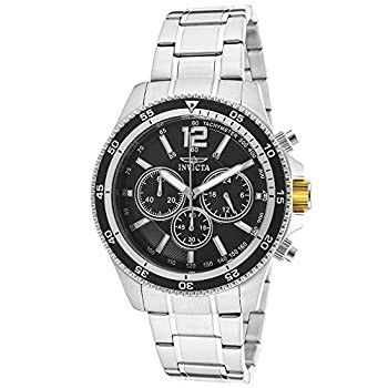 Invicta Specialty 45 mm Edelstahl Uhr schwarzes Zifferblatt Quarz aus Japan