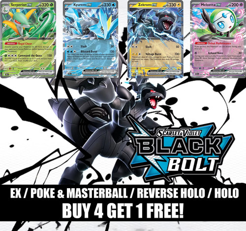 Pokemon Black Bolt: Pick Your Card - ex/Poke & Masterball/Reverse Holo Near Mint
