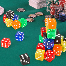 36 Pieces Casino Dice Set 19mm Large Dice Game Acrylic 6 Sided Colored Dice B...