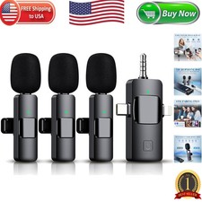 Compact 3-Mic Wireless Lavalier Mic with Smart Noise Cancellation for Streamers