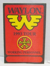 WAYLON JENNINGS 1993 TOUR WORKING PERSONNEL BACKSTAGE PASS VIP COUNTRY UNUSED