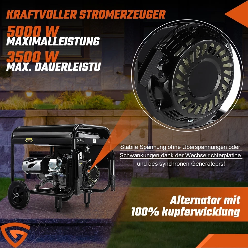 Stromgenerator Benzin E-start 4-Takt Notstromaggregat Stromerzeuger 12 PS AVR CE - Bild 4 von 4