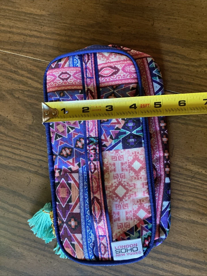 Bolso de Cosméticos Soho London New York Estuche Multicolor Exterior Lona Foto 4 de 4