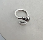 Vintage Mexico Sterling Silver Golf Club & Ball Key Ring Fob