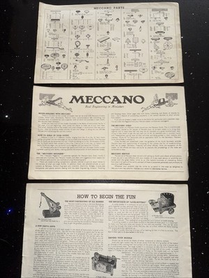 Vintage Meccano Toy Building Instruction book Manual  Some Loose Sheets As Well