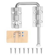 Sliding Door Loop Lock Latch, 2.36" Flexible Latch Hook Lock, Silver