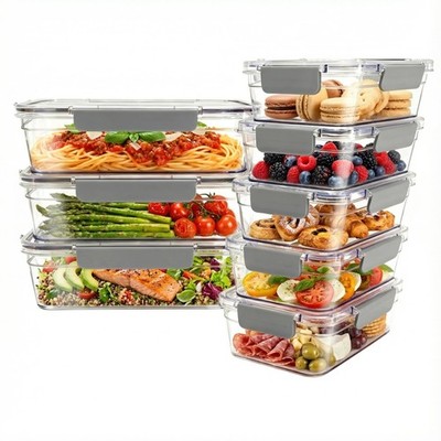 2.8L Tritan Plastic Food Storage Containers Airtight Locking for Fridge Freezer