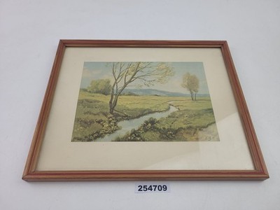 Kunstdruck in Rahmen E.B.P. Landschaft Bach 1957 Kurt Winkler Deko #254709