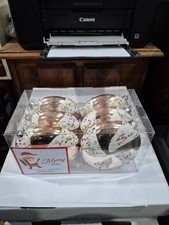 Lot of 6 PEPPERMINT Silver  White Candy 5 inch Christmas Ornaments S