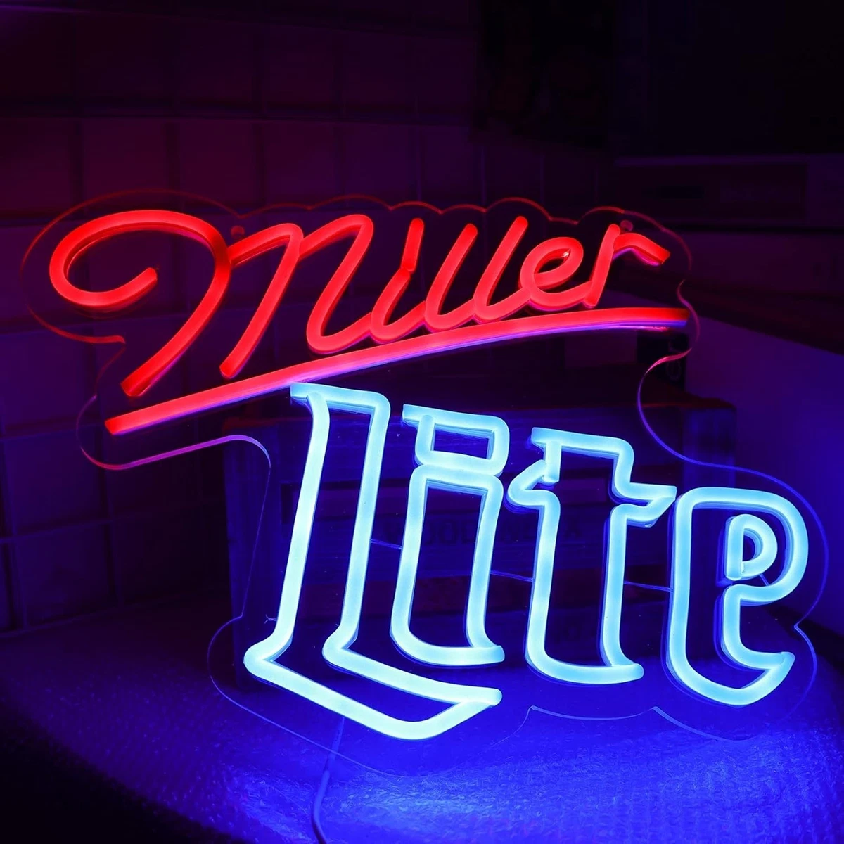 Miller Light Neon Beer Sign In Collectible Miller Signs & Tins for
