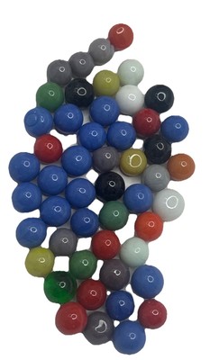 Vintage Bright Color Glass Marbles Lot of 50 Peewee Size KK Some Imperfections