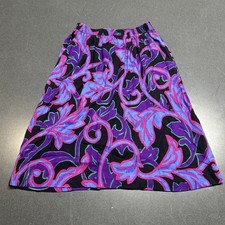 VTG Paisley Long Skirt Size 12 Blue Purple Pockets Artsy 90s Art You Wear