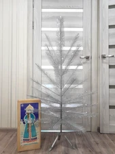 CHRISTMAS. SILVER FIR-TREE. Vintage Artificial Aluminum. CHRISTMAS TREE USSR
