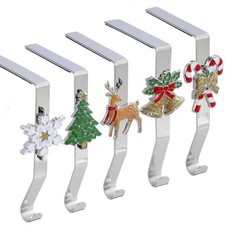 Christmas Stocking Holders for Mantle Set of 5- Weighted Hangers for Fireplac...