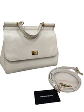 AUTENTICA BORSA CLASSICA BIANCA DOLCE & GABBANA SICILY - Media, include tracolla