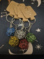 D20 Dice Keyring Geek RPG accessory