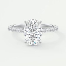 2.30ct IGI Certified Oval Cut Lab Grown Diamond Engagement Ring 14k White Gold
