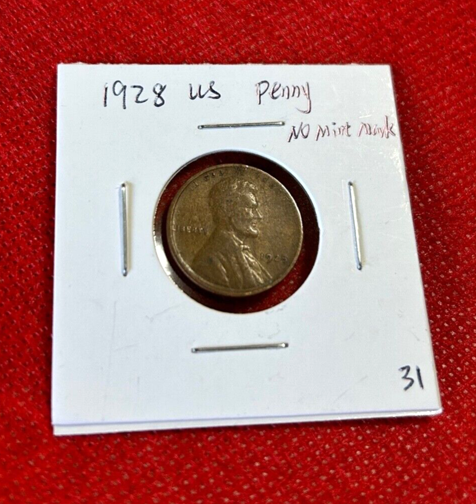 1928 US PENNY COIN NO MINT MARK - NICE COIN !!! | eBay
