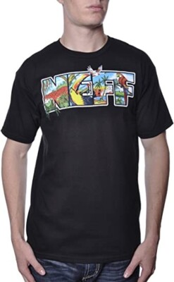 Neff Mens Toucan Jungle Crew Neck T-Shirt Tee Black Size Large *New*