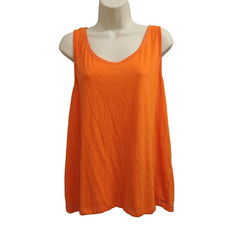 Womens Sleeveless Scoop Neck Active Workoutwear Blouse Top Shirt Orange Plus 1X