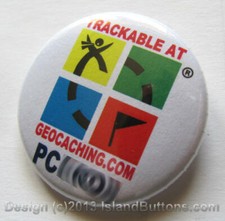Trackable Geocaching Button Various Designs, Unactivated 