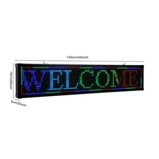 40" X 8" LED Sign Programmable Scrolling Message Display Board Advertising