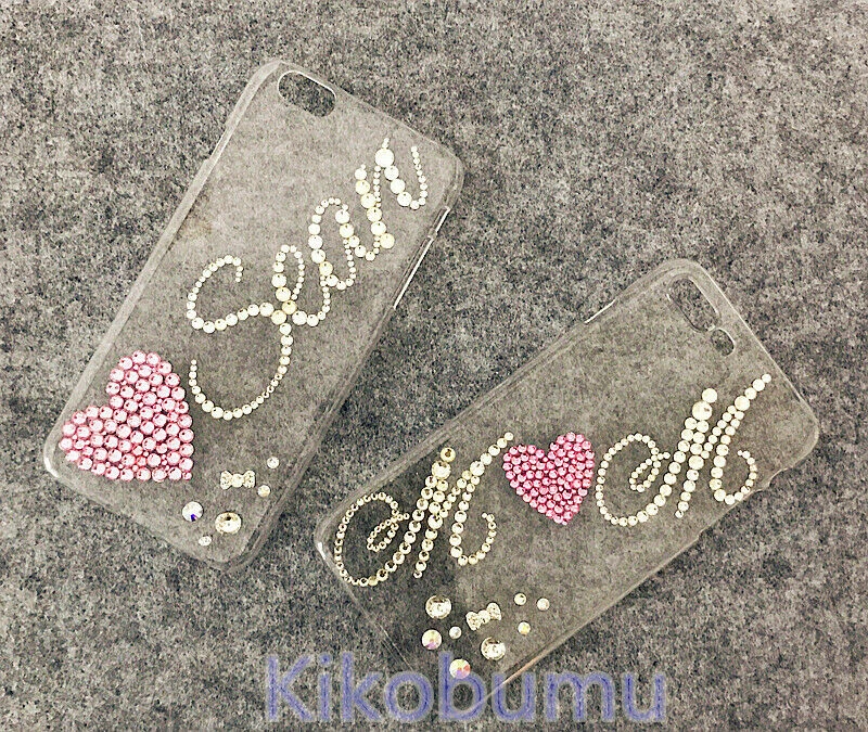 Funda Teléfono Personalizar Nombre Corazón Bling Logo Patrón Clase A Cristal Personalizar Foto 4 de 4