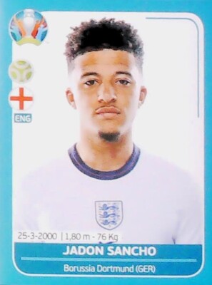 175 - ENG 27 ROOKIE Jadon Sancho Figure Sticker UEFA EURO 2020