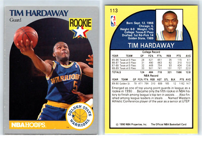 1990 NBA Hoops #113, Tim Hardaway, Golden State Warriors, Rookie