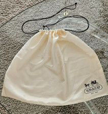 COACH Protective Dust Bag Cover Cream Satin 15.5" Tall X 19.5  Wide Medium Size