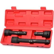 3/4” Drive Impact Extension Bar, Cr-Mo Steel,3-Piece Set 4”, 6”,10” ext. bar